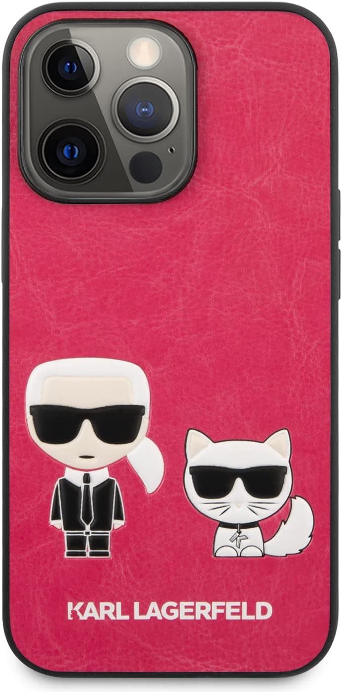 KARL LAGERFELD KLHCP13LPCUSKCP Hülle für iPhone 13 Pro / 13 6,1" Fuchsie Ikonik Karl &amp; Choupette