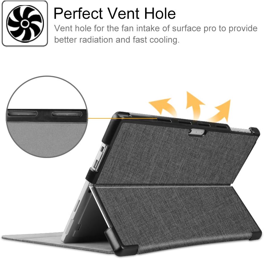 Fintie Hülle für Microsoft Surface Pro 7/7 Plus / 6/5, Business Schutzhülle mit Harter Schale, anpas