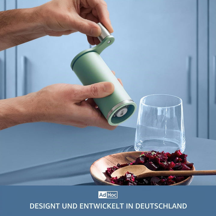 AdHoc Set aus Pfeffer- &amp; Salzmühle mit Getriebeunterstützung SMOOS | manuelle Gewürzmühlen mit Kurbe