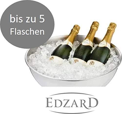 EDZARD 2er Set Champagner Kühler Cara (Ø 40 cm, gross) aus Edelstahl - Flaschenkühler, Sektkühler, G