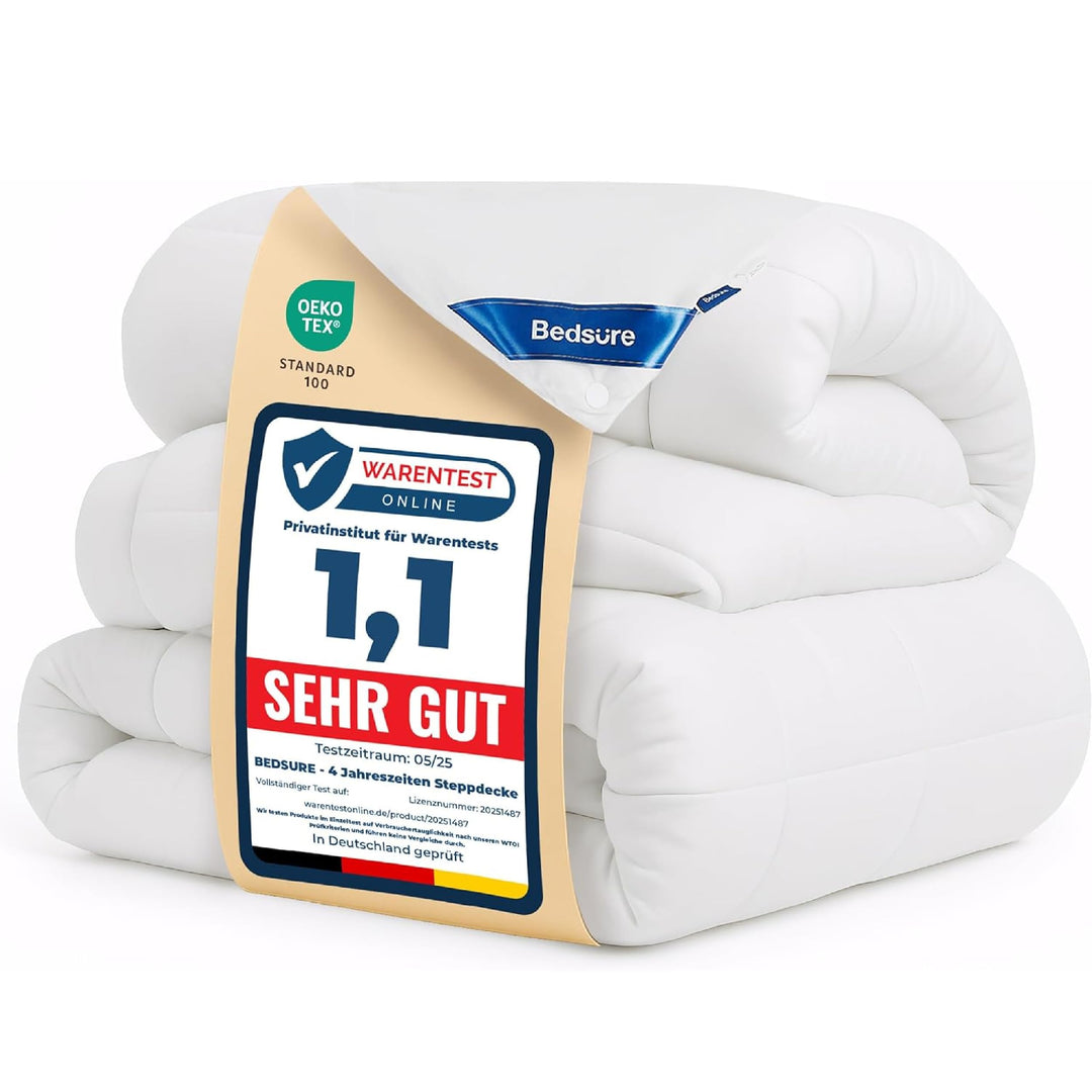 BEDSURE Bettdecke 240x220 Winterdecke 450gsm - 4 Jahreszeiten 2 teilig Bettdecken - Inklusive Ganzja
