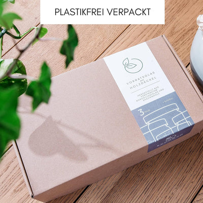 Econovo® Vorratsgläser mit Deckel eckig 600ml (3-teilig) Vorratsdosen mit Deckel aus Glas, stapelbar