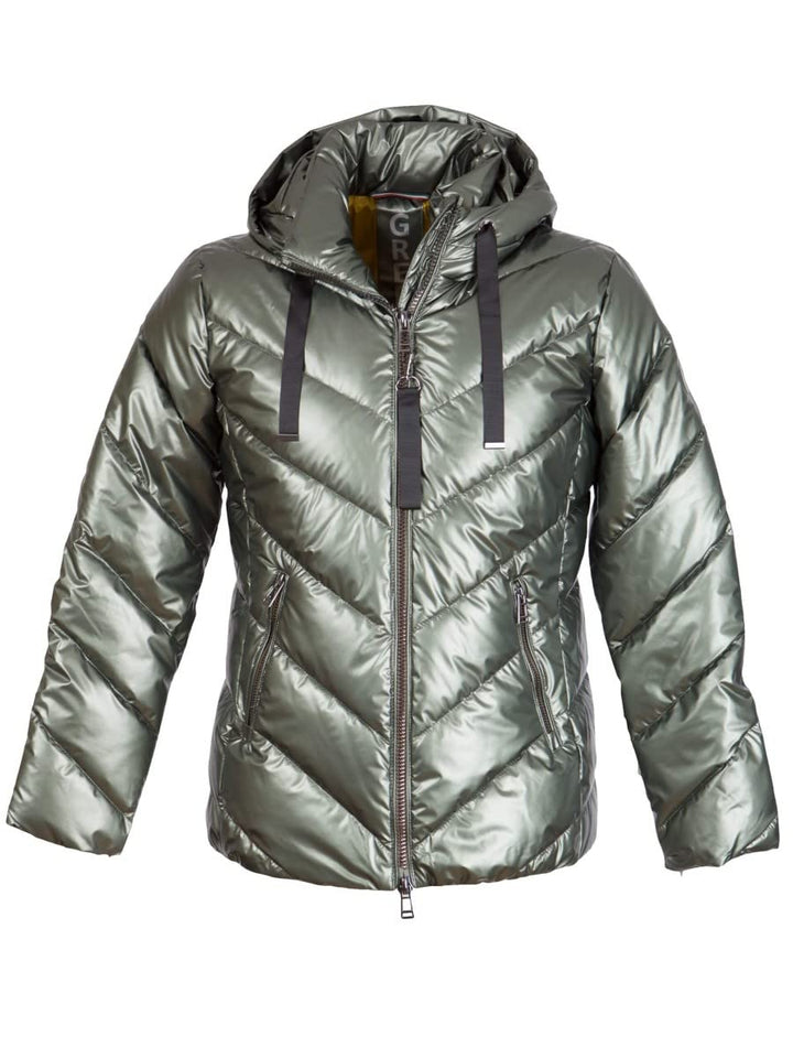 Green Goose Damen Kapuzenjacke 21447711 Diagonalstepp Whiskey Fb 225 40 Grün, 40 Grün