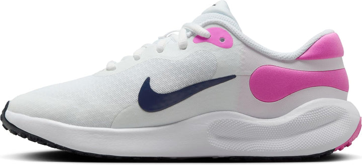 Nike Unisex Kinder Revolution 7 (Gs) Sportschuh White Midnight Navy Playful Pink 32 EU, White Midnig