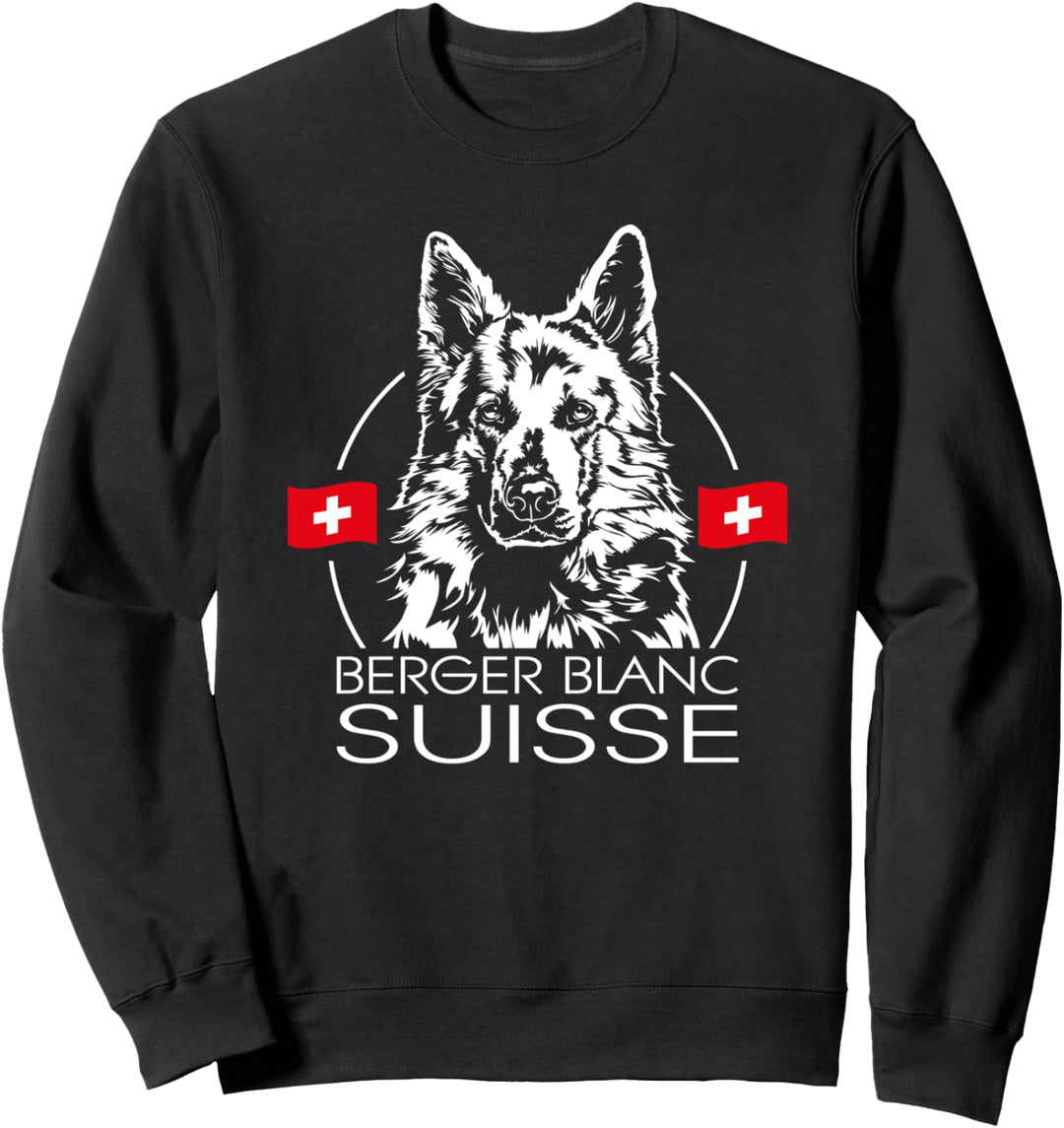 Berger Blanc Suisse Hund Hunde Portrait Wilsigns Sweatshirt