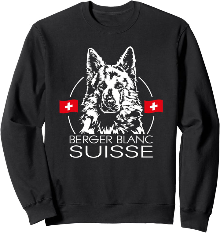 Berger Blanc Suisse Hund Hunde Portrait Wilsigns Sweatshirt