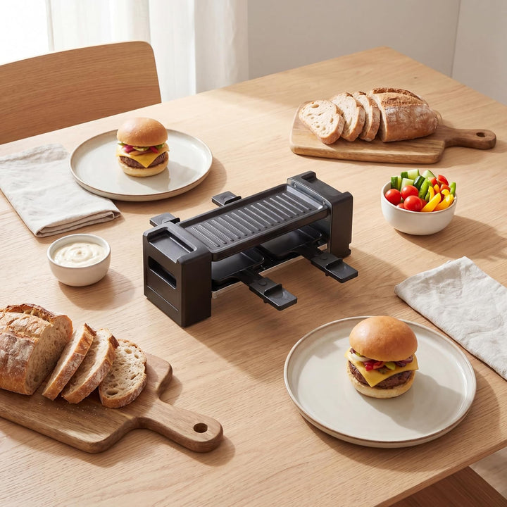 Tristar Raclette-Mini-Grill, 400 W, Für 2 Personen, Kompaktes Design Mit Antihaftoberfläche, Gleichm