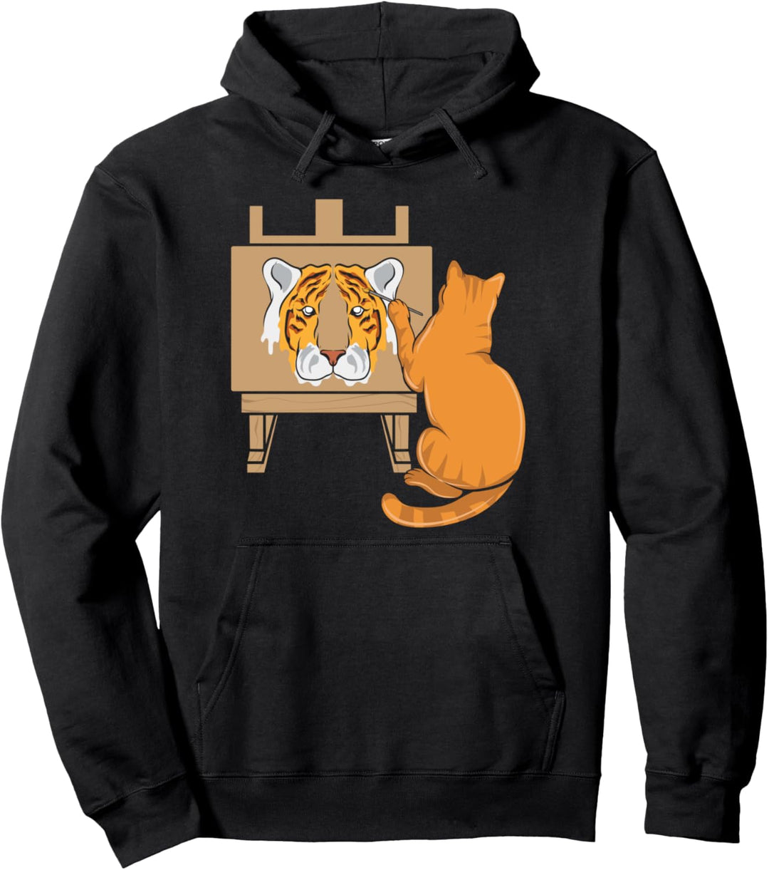 Künstler Katze - witzige Mieze malt ein Aquarell Pullover Hoodie