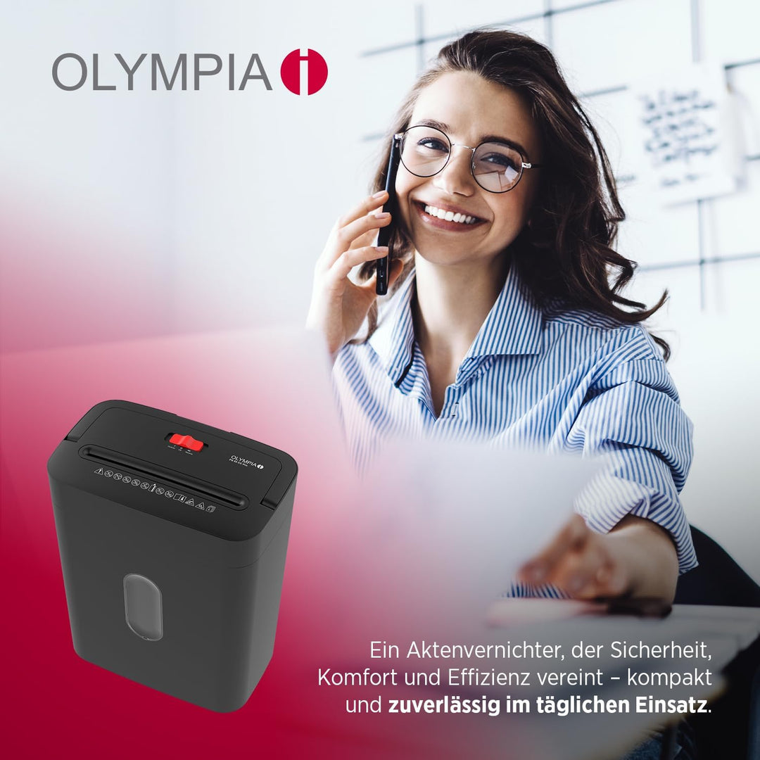 OLYMPIA PS 53 CC Pro Aktenvernichter schwarz | Papierschredder für Home Office & Büro | Schredder Ak