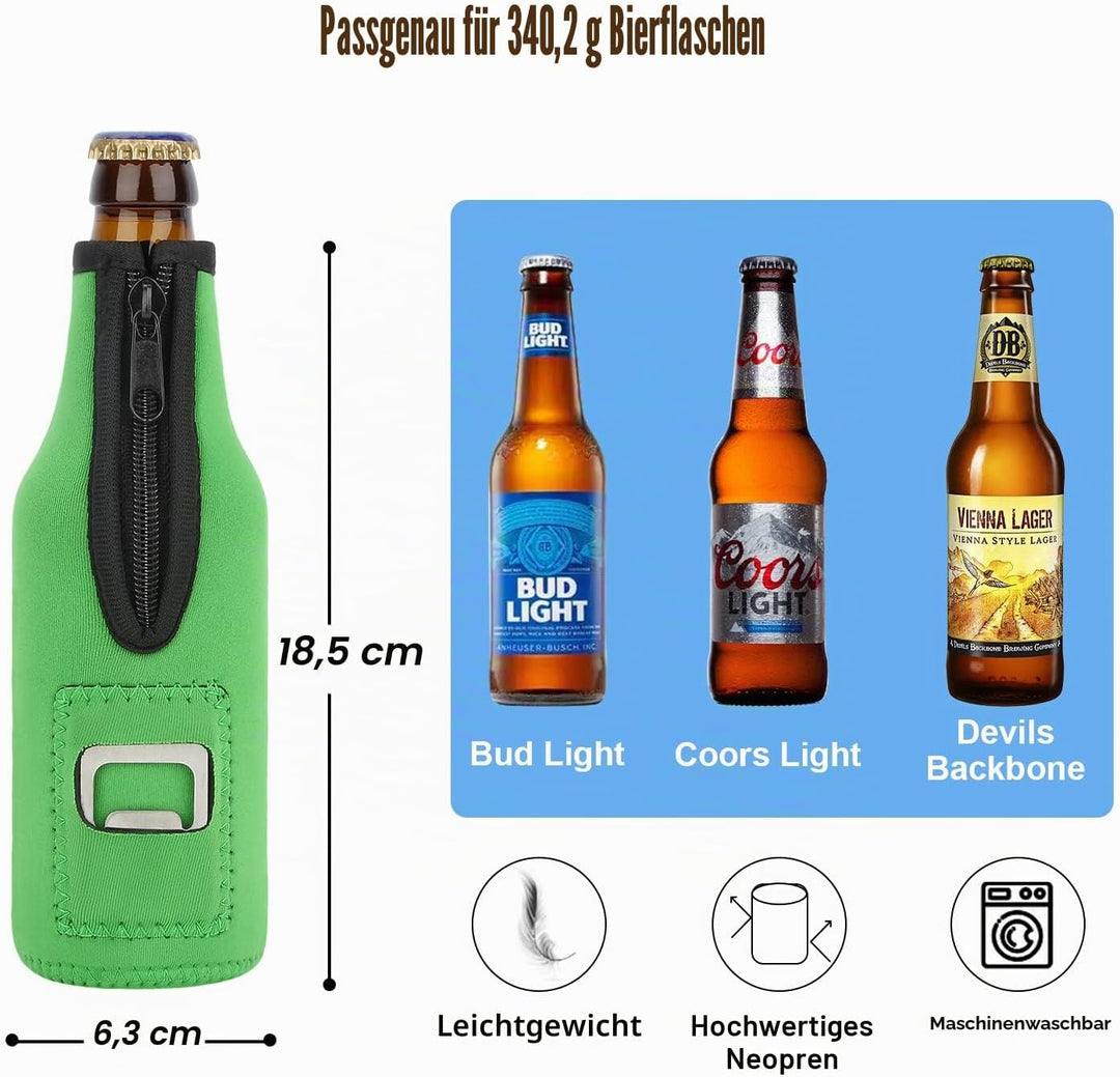 Desing Wish 4 Stück 12oz 330 ml Bier Flaschenkühler Neopren Manschette Bierkühler Flaschen Kühlmansc