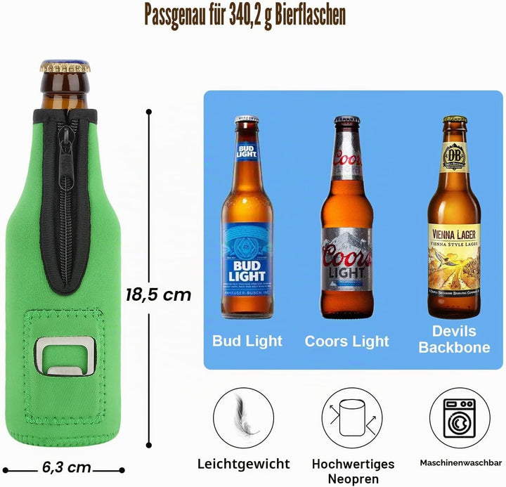 Desing Wish 4 Stück 12oz 330 ml Bier Flaschenkühler Neopren Manschette Bierkühler Flaschen Kühlmansc