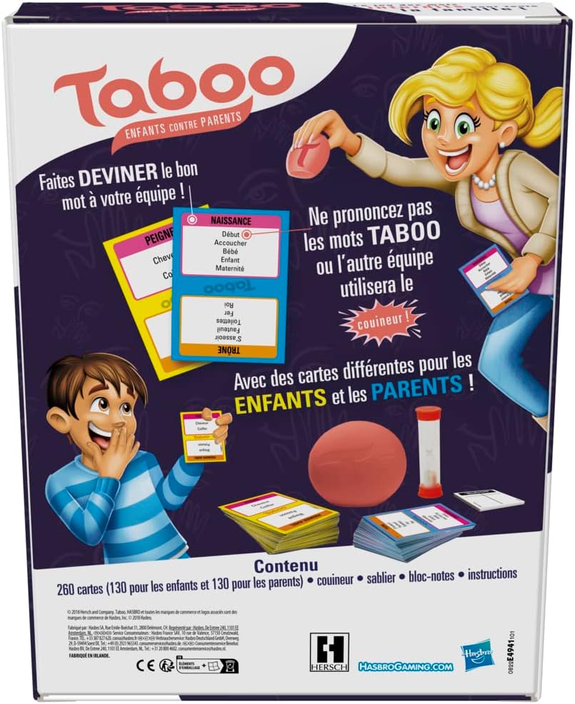 Hasbro Taboo Enfants CONTRE Parents Frankreich Multi, Frankreich Multi