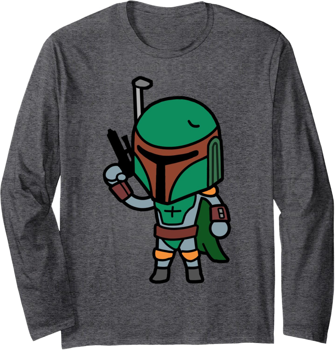 Star Wars Boba Fett Ready To Fire Cartoon Langarmshirt