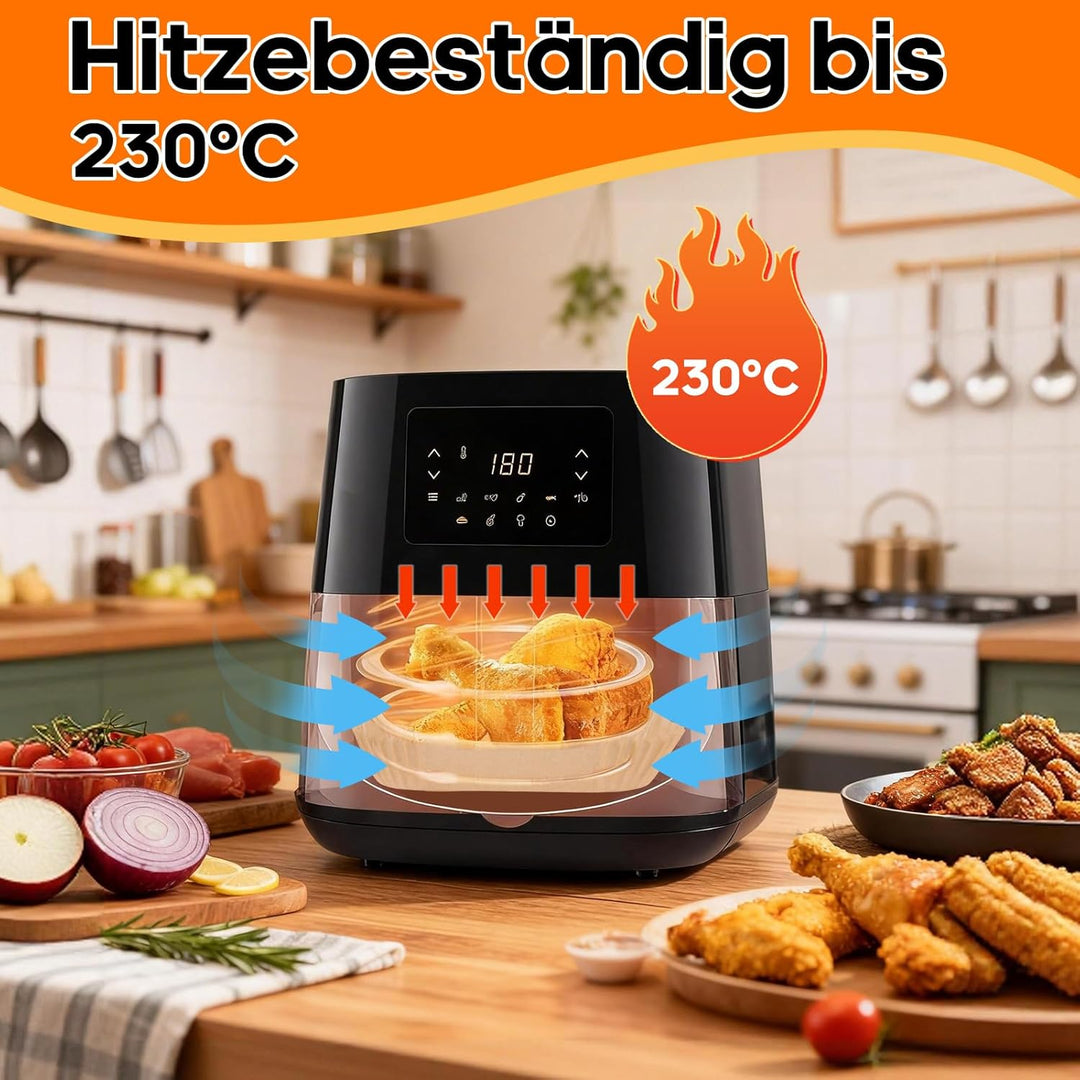 225 Stück Backpapier für Ninja Foodi Flexdrawer 10,4 L, Heissluftfritteuse AF500EU bis 230 °C, Airfr