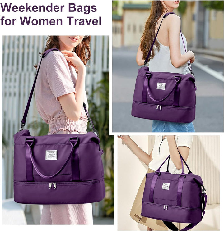 Reisetasche Damen Handgepäck Tasche Sporttasche Weekender Bag Schwimmtasche Wasserdicht Travel Bag D