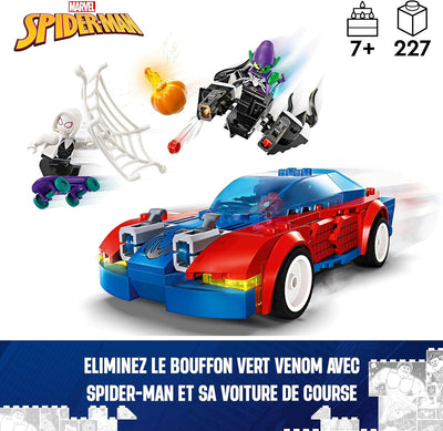 LEGO Marvel Spider-Mans Rennauto & Venom Green Goblin & Marvel Venom Mech vs. Miles Morales, bewegli