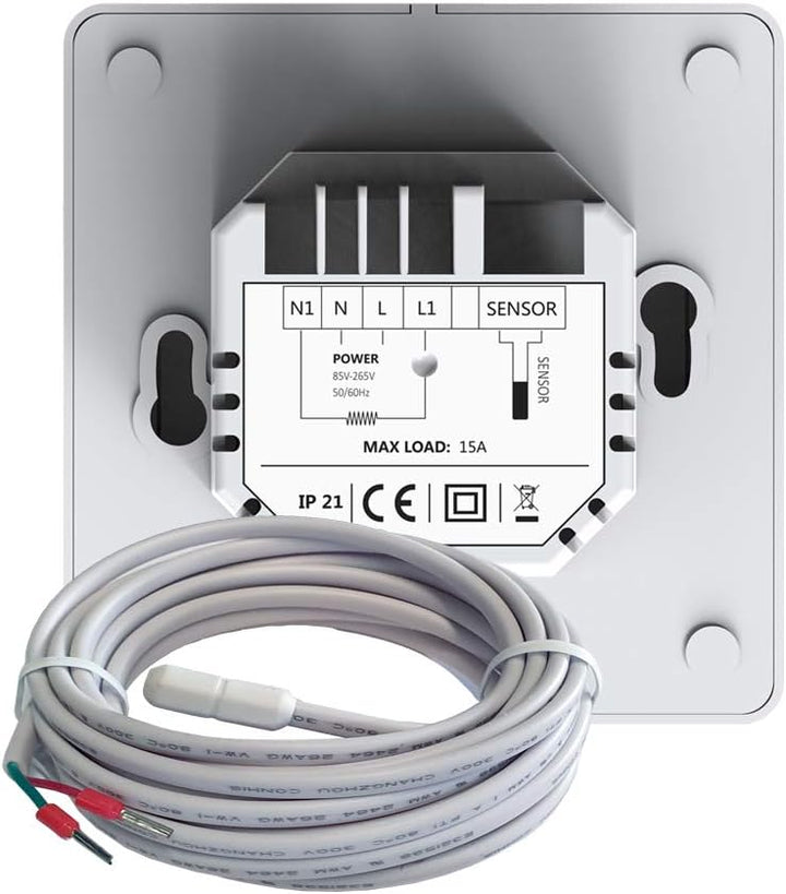 WLAN-Thermostat ThermoLife ET81W mit Farbdisplay - Weiss - Digitales Raumthermostat programmierbar m