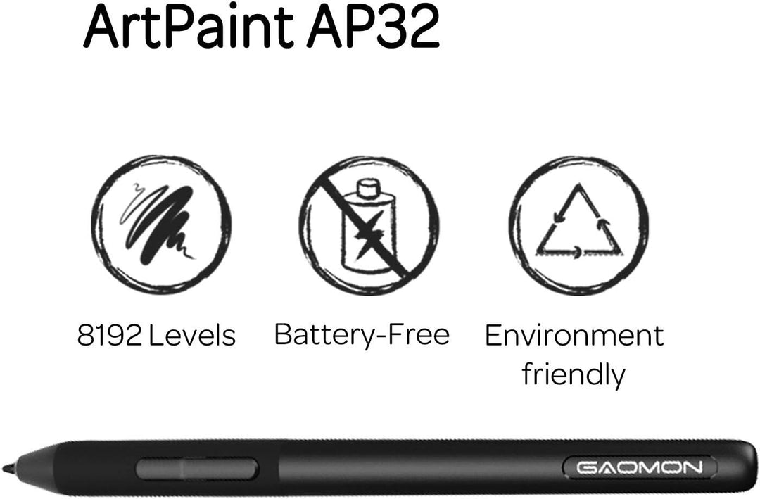 GAOMON ArtPaint AP32 Digitaler Stift für S620/M106KPRO/M10KPRO/M1220/M1230/PD2200 Tablett