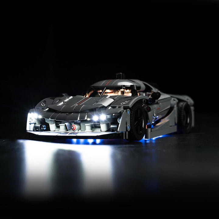 Fernbedienung Licht-Kit Kompatibel mit Lego 42173 Koenigsegg Jesko Absolut Grey Hypercar (Kein Model