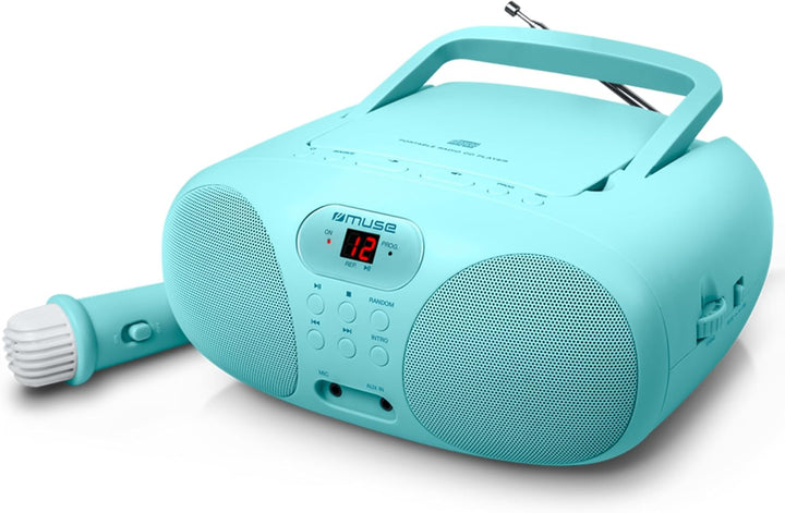 Muse M-203 KB CD-Player und FM-Radio | für Jungen in blau | tragbar mit Griff | Aux-Anschluss | batt