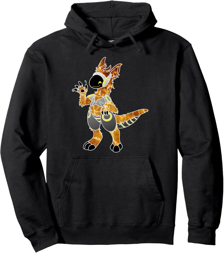 Protogen Fursuit Furry Fursona winkt hallo Krawattenfarbe Pullover Hoodie