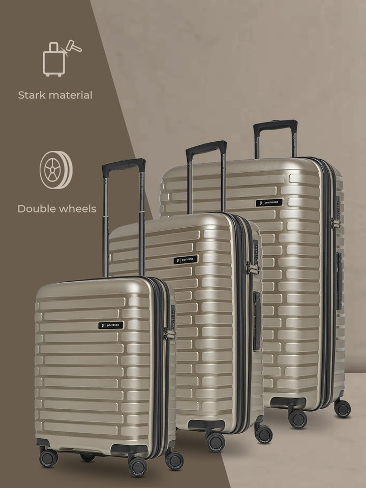 Pactastic Hartschalen Koffer-Set 3-teilig | hochwertiges Polypropylen Material | mit Dehnfalte erwei