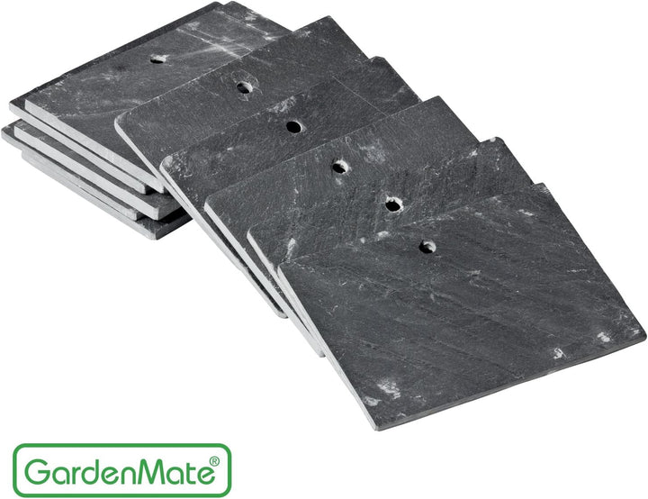 GardenMate® 10er Set Schilder aus Schiefer mit Metallstab 55cm - Stil modern, Modern