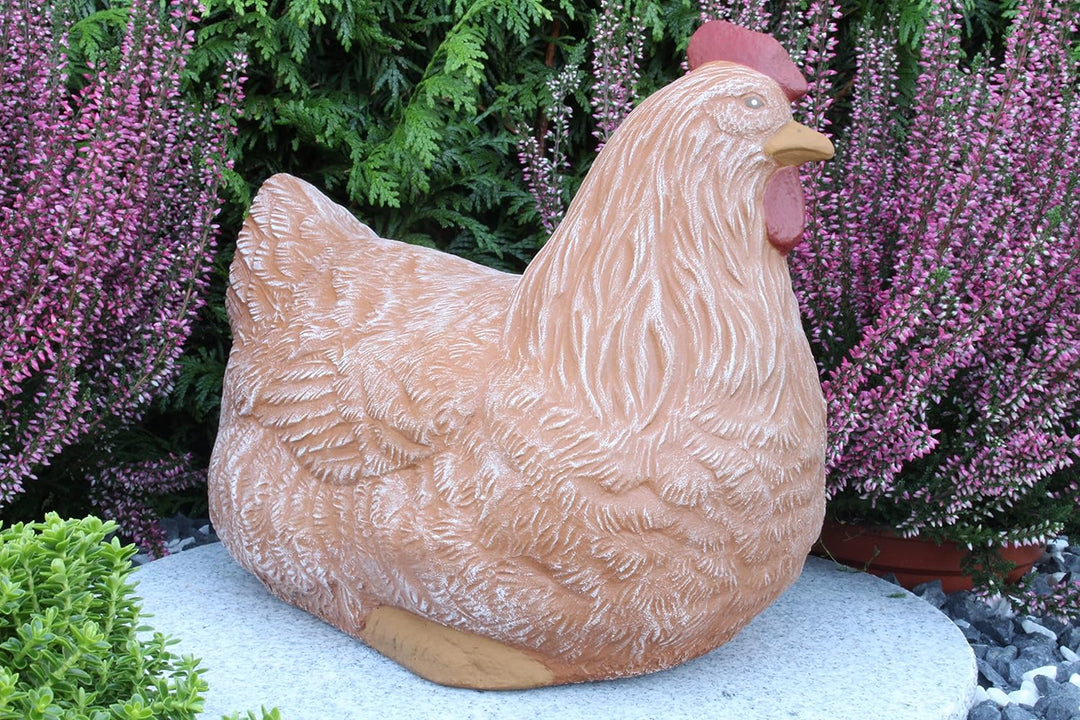 STEINFIGUREN SPICKER Steinfigur Huhn, Henne, Hahn 2er Set 135/3, 180/3 Gartenfigur Steinguss Tierfig