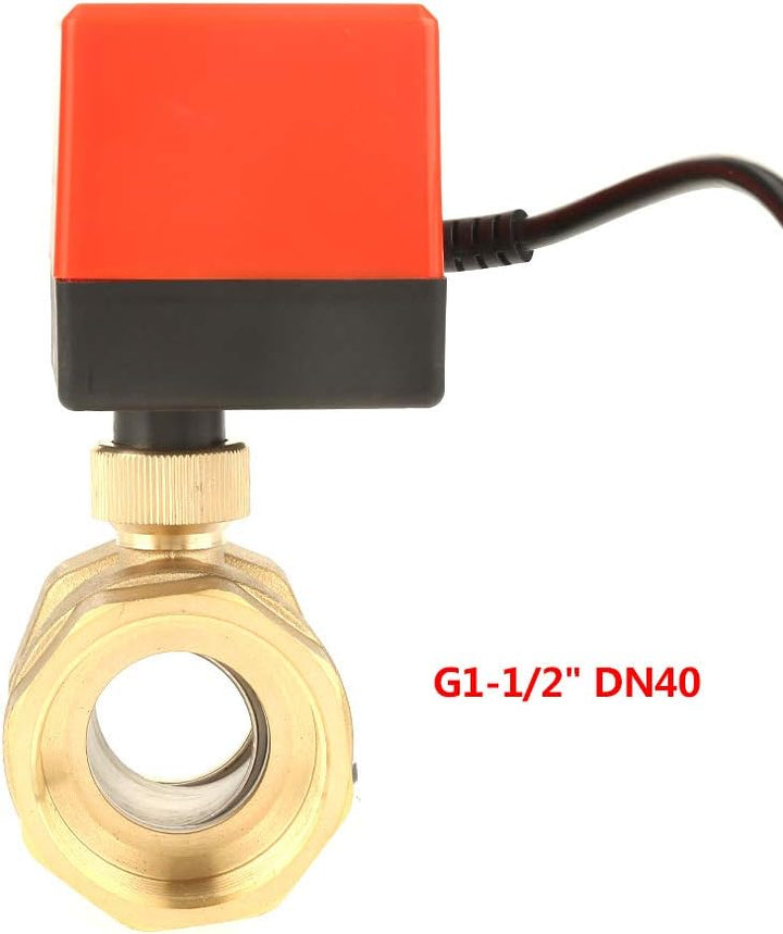 Elektrisches 12-V-Gleichstromkugelventil, motorisiertes 2-Wege-Messing-Stellgliedkugelventil G1-1/2