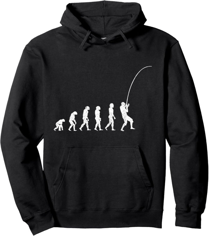 Die Evolution eines Anglers - Lustiges Angler Angeln Angel Pullover Hoodie