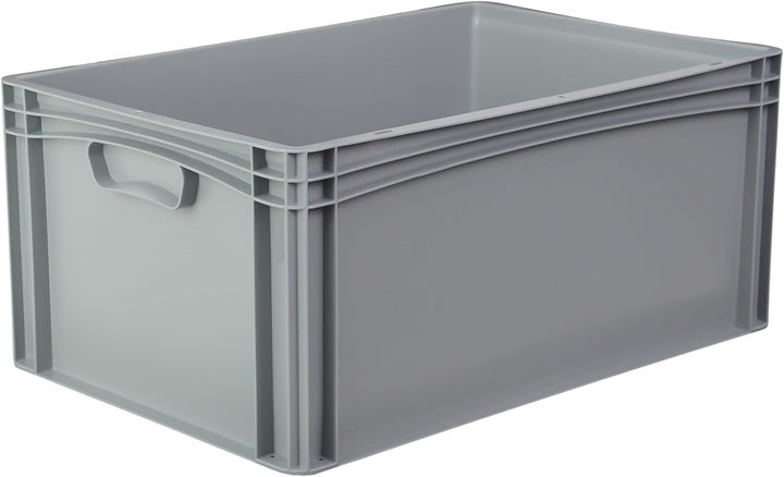 Hesselink Eurobox 60x40x27 cm, Handgriffe geschlossen, stapelbar, 54,4 Liter, grau, lebensmittelecht