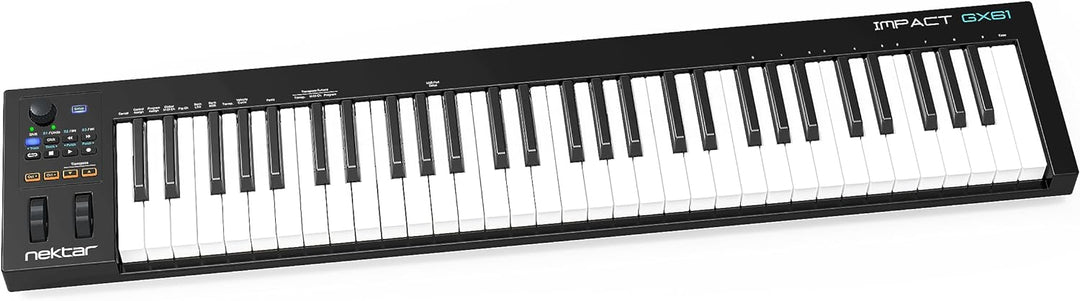 Nektar GX61 Impact USB MIDI Keyboard Controller with Nektar DAW Integration, Black Single, Single