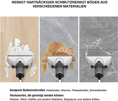 AMIRO Akku Bodenreiniger für harte Böden LW F28 - mit 12V / 4.0 Ah Akku, Leicht und wendig, mühelose