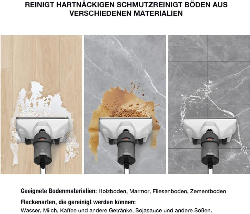 AMIRO Akku Bodenreiniger für harte Böden LW F28 - mit 12V / 4.0 Ah Akku, Leicht und wendig, mühelose