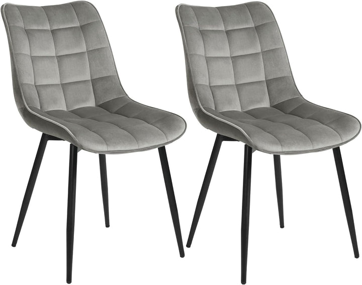 WOLTU® Esszimmerstühle BH142hgr-2 2er Set Küchenstuhl Polsterstuhl Wohnzimmerstuhl Sessel mit Rücken