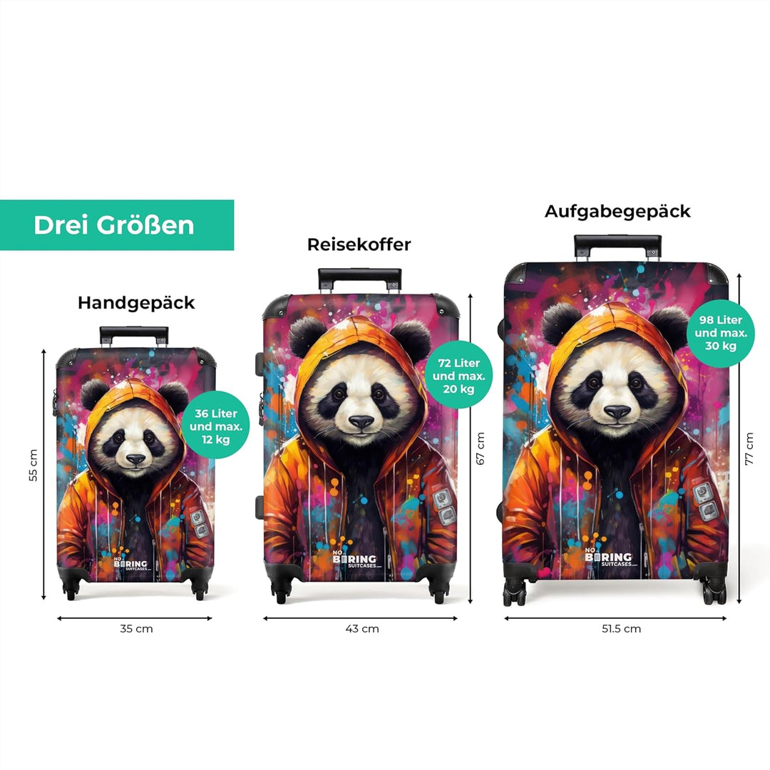 NoBoringSuitcases.com® Koffer XL Gross 77x51.5x28 cm Reisekoffer mit 4 Rollen Leicht Trolley Hartsch