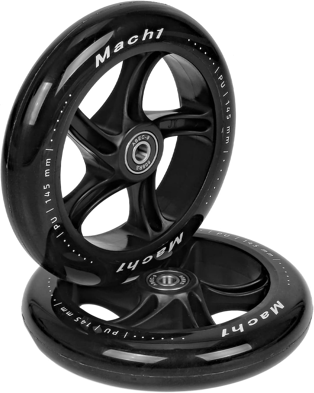 2 Stück 145x30mm Mach1 Kickscooter Rollen-Set inklusive Kugellager + Spacer - Cityroller Ersatz Reif