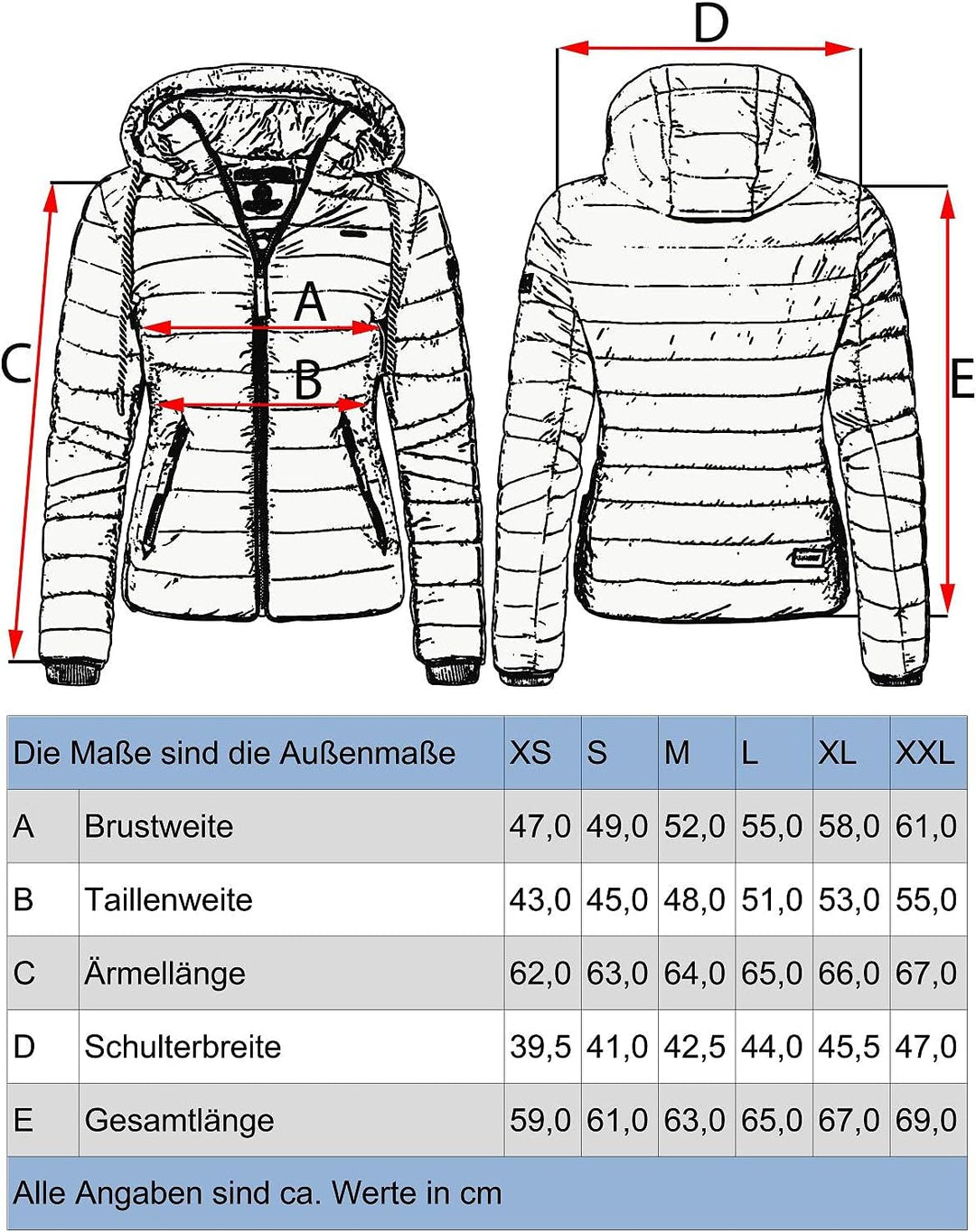 Navahoo Damen leichte Übergangsjacke Steppjacke mit Kapuze Lulana XS-XXL M Navy, M Navy
