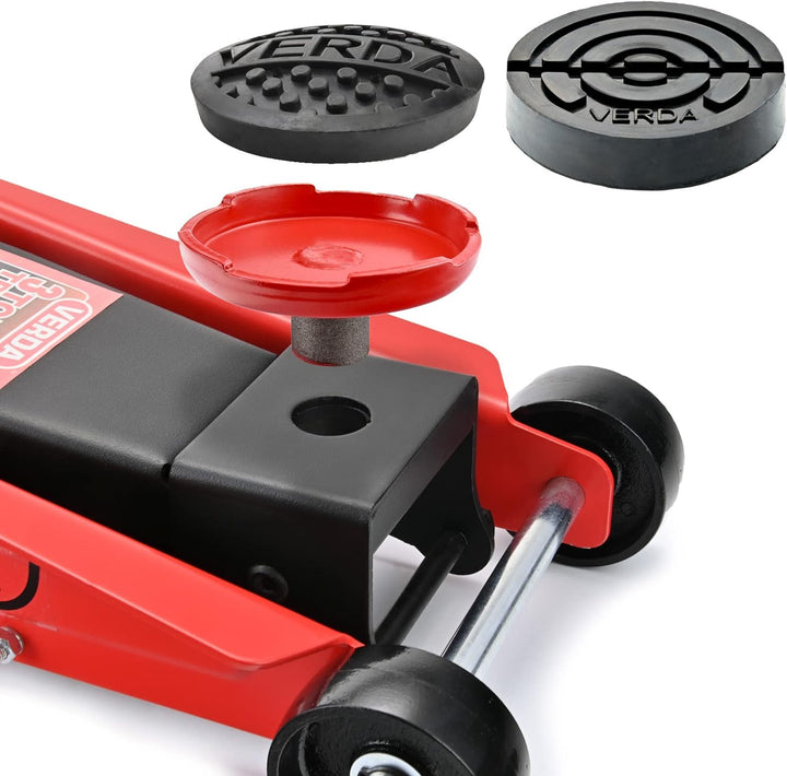 Rangierwagenheber 3T +2X Gummi + Montagehandschuhe Wagenheber Ständer Unterstellbock (Wagenheber 3T