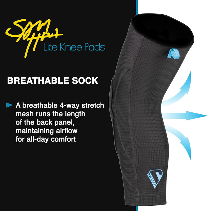 Seven Unisex – Erwachsene Knieschützer Sam Hill Lite Kniepolster, schwarz, L