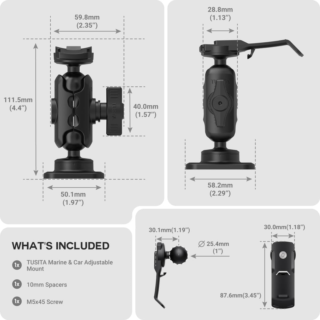 TUSITA Marine & Auto Verstellbare Halterung Kompatibel mit Garmin Handheld - GPS System Zubehör