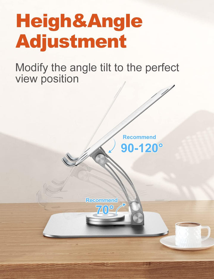 Laptop Ständer mit 360° Drehbarer Basis, Ergonomisch Laptopständer Höhenverstellbar, Laptop Erhoehun
