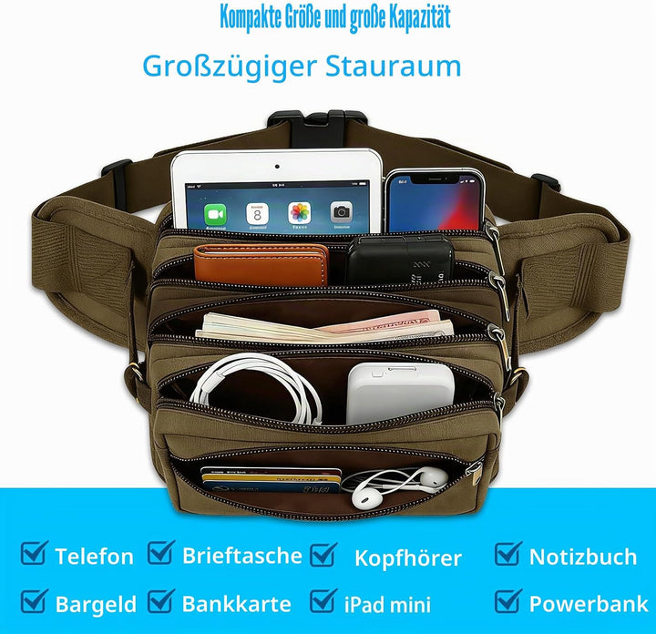 Bauchtasche Grosse Kapazität für Herren Damen, SUNSEATON Gürteltasche,Multifunktionale Sport Hüfttas
