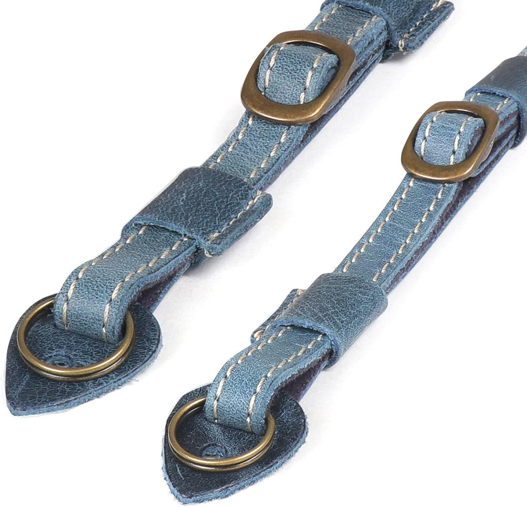 MegaGear MG2001 SLR, DSLR Schulter- oder Nackengurt aus echtem Leder (Blau) Azul, Azul