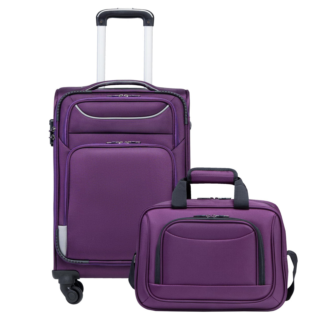 COOLIFE Koffer Trolley Koffer Reisekoffer von 4 Rollen Stoffkoffer Handgepäck TSA-Schloss Der Koffer