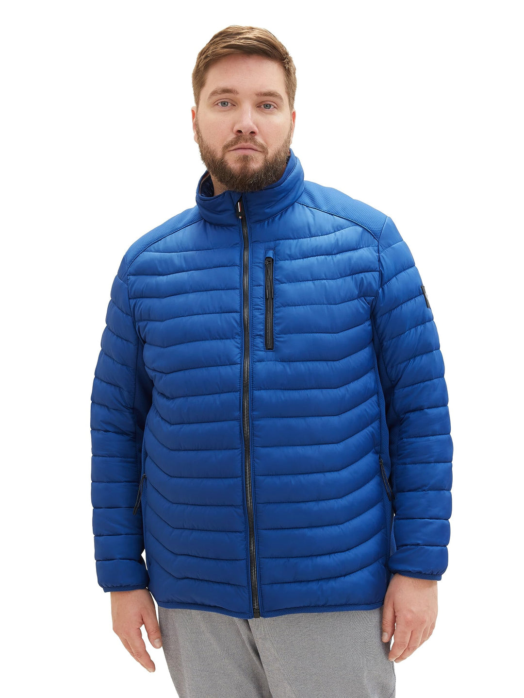 TOM TAILOR Herren Hybrid Steppjacke mit Stehkragen XXL 19168 - Hockey Blue, XXL 19168 - Hockey Blue
