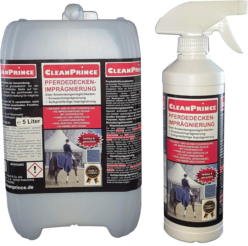 5,5 Liter CleanPrince Pferdedecken Imprägnierung | Pferdedeckenimprägnierung Imprägniermittel Nässes