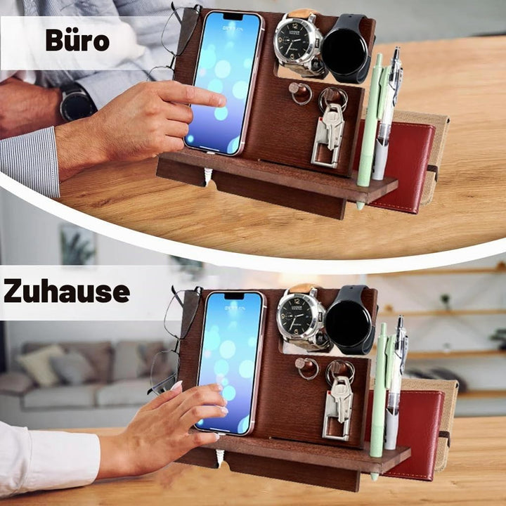 Weihnachten Geschenke für Männer Geburtstag Holz Telefon Dockingstation Schreibtisch Nachttisch Orga
