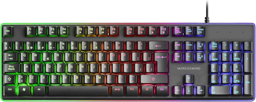 Mars Gaming MCPXBES, Combo H-Mech FRGB Tastatur, Ultralight Maus 10000DPI & XXL Mousepad, Schwarz, S