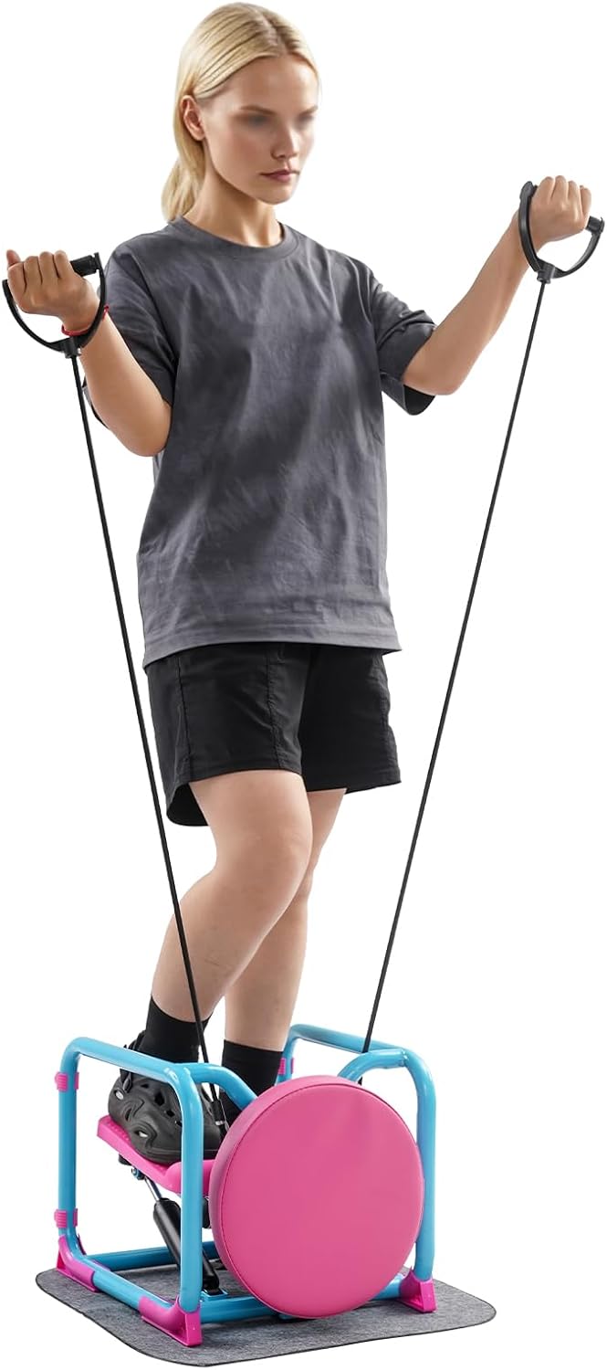 Stepper mit Drehscheibe, Trainingsgerät für Zuhause &amp; Fitness | 100kg Belastbarkeit, LED-Display, hy